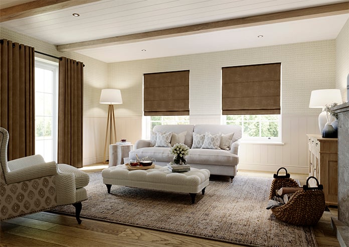 Faux Suede, Mocha - Roman Blind - Image 7